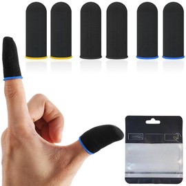 SIOPPKIK Pack of 6 Mobile Game Finger Sleeves, Thumb Sleeves Touchscreen Finger Sleeve Finger Gloves Thumb Sleeves Finger Cover Breathable Anti-Sweat Finger Cots Gaming Finger Sleeves