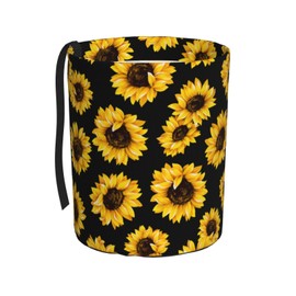 KXWQTRDD Car Garbage Can Abstract Yellow Sunflower Mini Car Trash Bin Portable Collapsible Waterproof Rubbish Bag for Car Accessories Back Front Seat Cup Holder