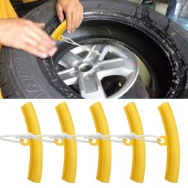 LAINLOY 5PCS Car Tire Changing Rim Protector, Tire Changer Guard Edge Savers, Fixing Tire Rim Protective Cover for Wheel Scratch Prevention, Car Accessories for Motorcycle SUV (Yellow)