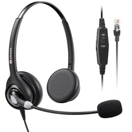 Arama Phone Headset for Office Phones for Polycom & Other IP Phones(A602S1)