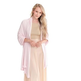 Alashan Cotton Cashmere Ruffle Trim Mini Travel Wrap (Pink Sugar)