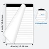 MuiAng 6 Pcs Perforated Note Pads College Ruled - 4"