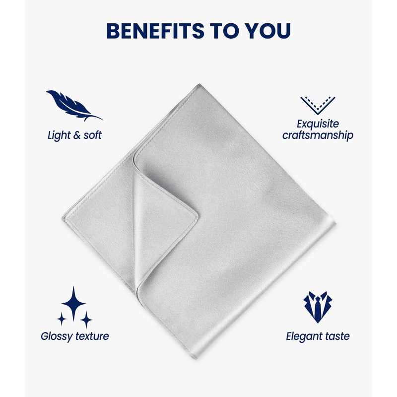 Selected Hanky Satin Pocket Square for Men Solid Color