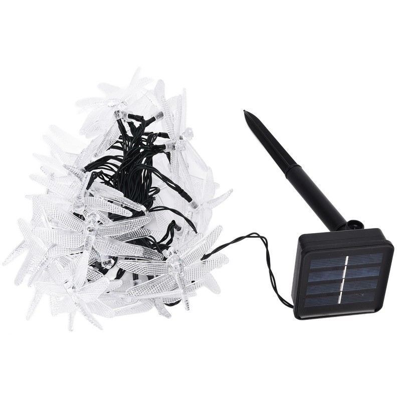Dragonfly Solar String Lights 30LEDs Solar Powered Fairy Lights Waterproof