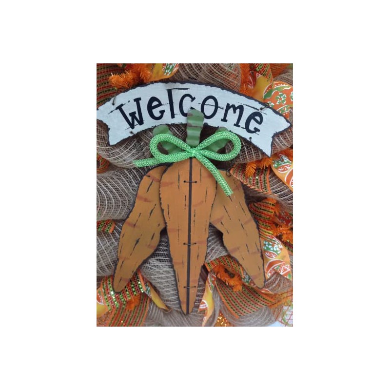 Carrot Bunch Spring or Easter Welcome Wreath