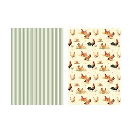 Pecking Order Set Of 2 Cotton Tea Towels 74 X 46Cm