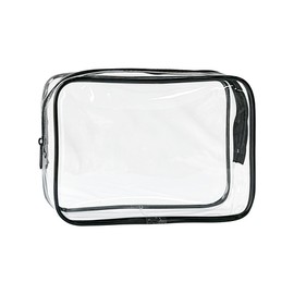 TotePrint Clear PVC Toiletry Bags in 1 Bright Colours Large Capacity, Clear Black Bones, Modern