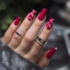 Red Press on Nails Heart Fake Nails with Glue Matte