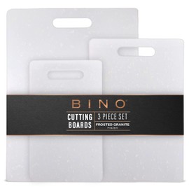 BINO Cutting Board - 3-Piece Chopping Boards | BPA-Free Plastic, Durable, Multipurpose, Dual-Sided, Dishwasher Safe, Easy to Clean | Charcuterie Accessories | Home & Kitchen Utensils