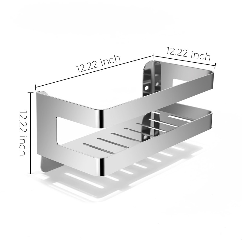 QL Shower Shelf,Stainless Steel Bathroom Rack,Bathroom and Kitchen Wall Organiser,Shampoo