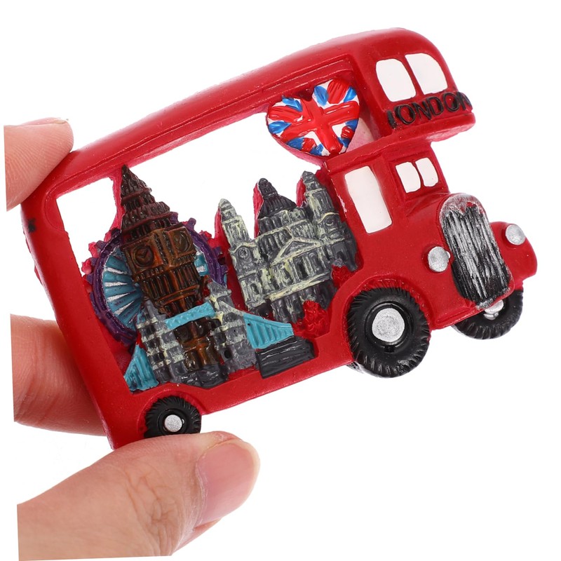 Ciieeo Bus Shaped Fridge Magnet Creative Resin Refrigerator Decor for