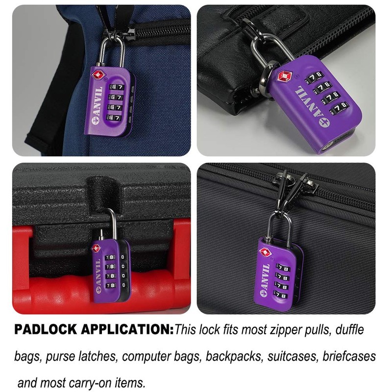 ANVIL TSA Approved Luggage Lock - 4 Digit Combination, 10,000