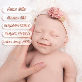 YaLuoQian Silicone Reborn Baby Dolls 1:1 Silicone Smile Doll Realistic Reborn Baby Dolls