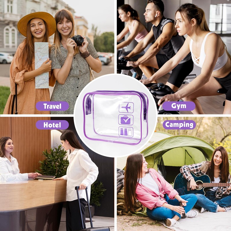 2 Pack TSA Approved Liquids Bags Purple Travel Toiletry Bag