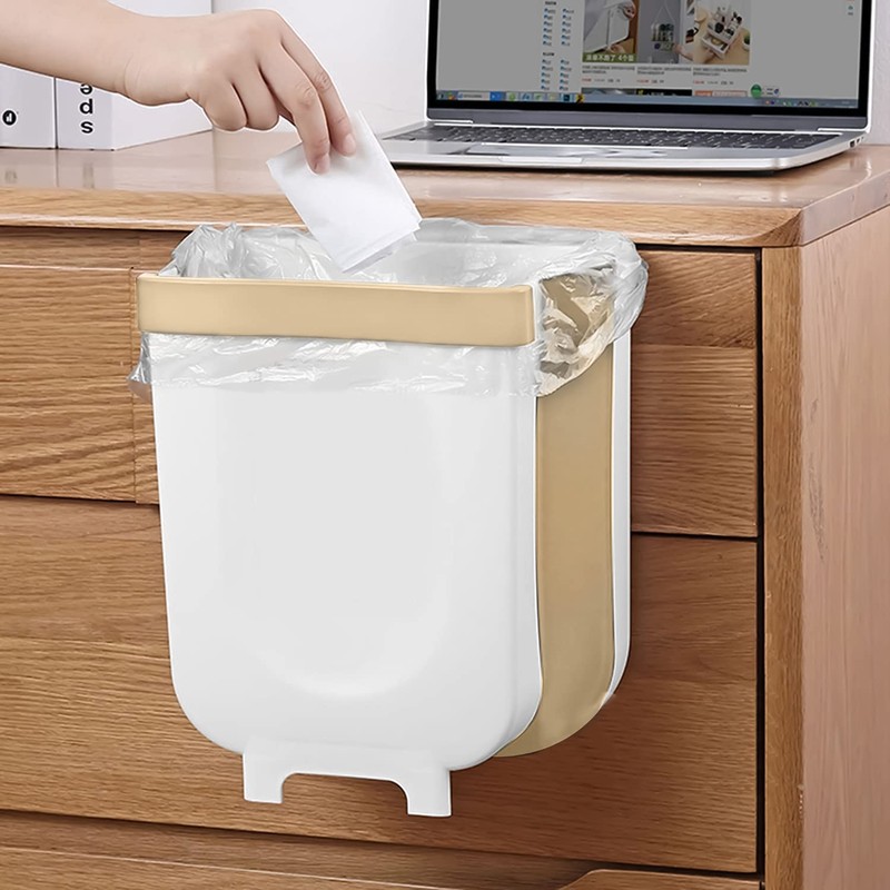 Trade One 60075 Wall-Mounted Trash Can, Folding, 1.7 gal (7