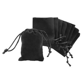 G2PLUS Black Velvet Jewellery Pouches, 7x9CM Velvet Drawstring Bags for Jewellery, 20PCS Small Soft Gift Bags with Drawstrings for Wedding, Party, Valentine's Day, Anniversary
