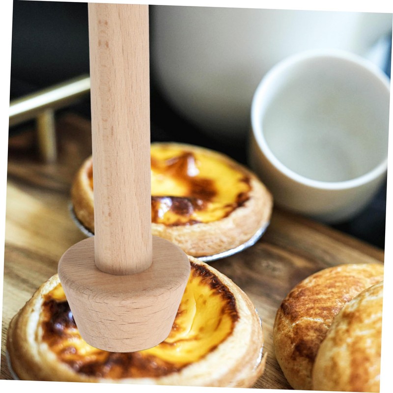 GLEAVI 2 Pcs Double Sided Wooden Tart Tamper Egg Tart