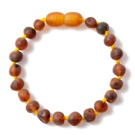 Baltic Amber Bracelets/Anklet Sizes 16cm - Cognac - Raw not Polished - Knotted Between Beads