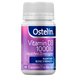 Ostelin Vitamin D3 1000IU Capsules 60 - Supports Bone Strength - Maintains Healthy Immune System & Muscle Function - Supports General Well-Being
