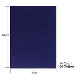 Aida Cloth 14 Count Cross Stitch Fabric,19√ó28inch (14CT, Navy)