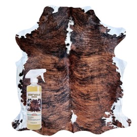 Rodeo Genuine Cowhide Rug - Real Cow Hide Rug Large for Living Room & Bedroom - Western Rugs for a Natural Western Home Decor Ambiance - Rustic Cow Print Carpet Decor - 5x7 ft, Brown Brindle