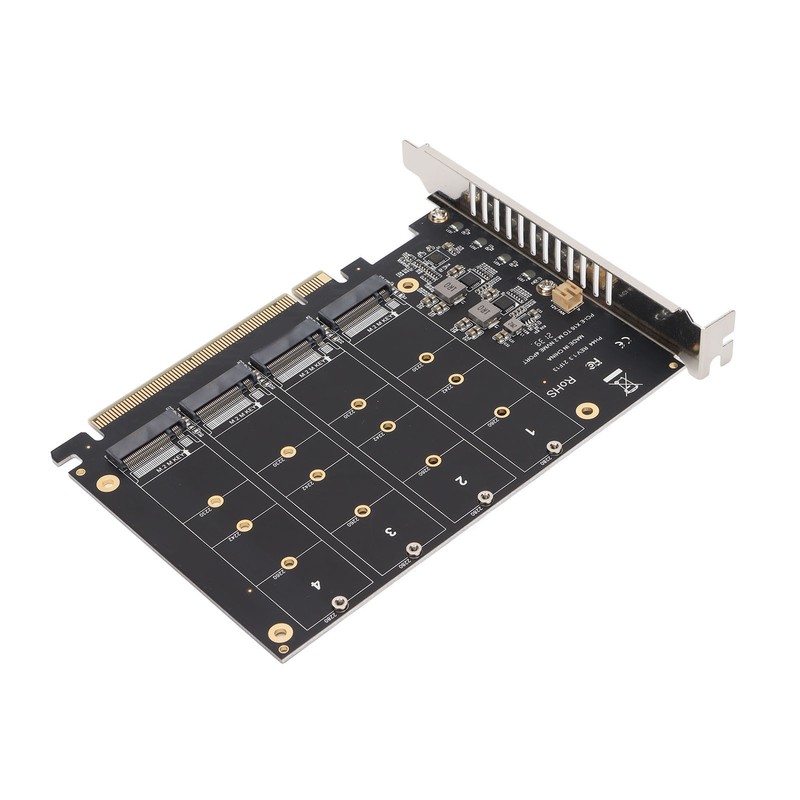 Adapter Card NVME M.2 to PCIE X16 4 Ports 32Gbps