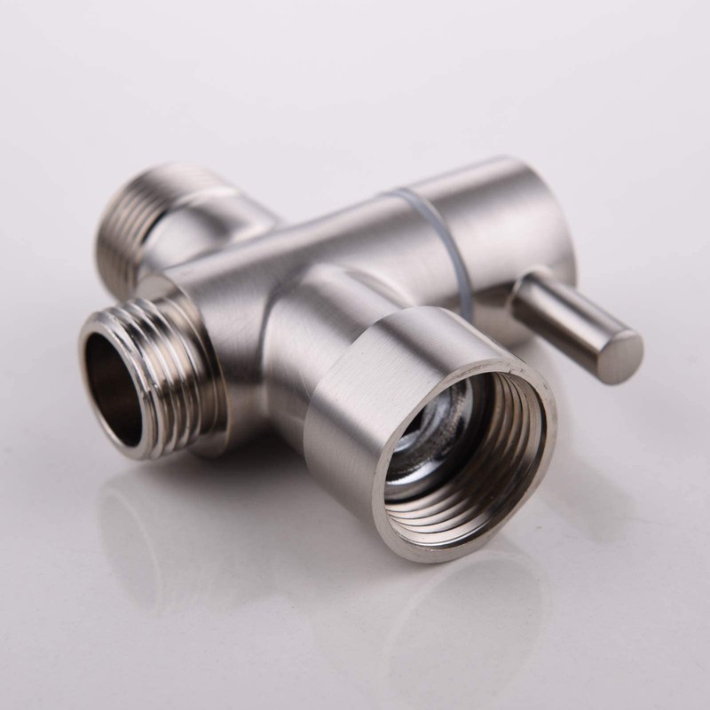 3-Way Solid Brass Brushed Nickel Shower Arm Diverter Valve G1/2