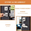 Probrico Square Entrance Lever with Double Cylinder Deadbolt Set Keyed