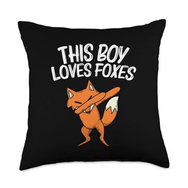 Best Fox Gifts Wildlife Foxes Forest Hunter Stuff Cool Fox for Boys Kids Dabbing Red Swift Fennec Animal Throw Pillow, 18x18, Multicolor