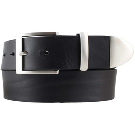 BELTINGER Belt made of full cowhide leather with lace/loop made of metal, 4 cm, jeans belt for men and women, 40 mm, full leather belt, black