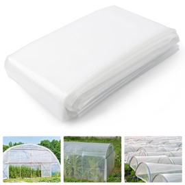 hannger Greenhouse Plastic Sheeting, 6 mil Thickness 12 x 25 FT Transparent Greenhouse Plastic Film, Green House Plastic Covering for Gardening, Farming, Green House, Nursery, Henhouse etc
