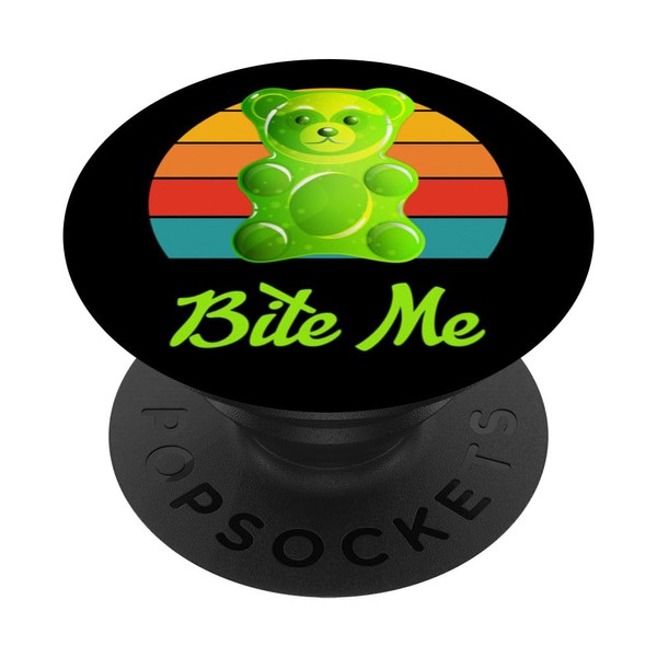 Cool Bite Me Colorful Gummy Bear Candy Illustration Graphic PopSockets