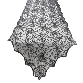 Black Table Runner Spider Web Table Runner Spiderweb Table Runner Black Lace Table Runner Lace Runner for Tables Dinning Table Centerpiece Decoration Kitchen Dining Decor, 18 x 72 Inch