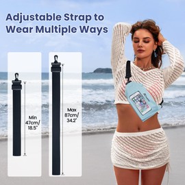 Waterproof Fanny Pack, Waterproof Waist Pouch with Adjustable Waist Strap, IPX4 Phone Screen Touchable Dry Bag for Camping Beach Travel -Blue