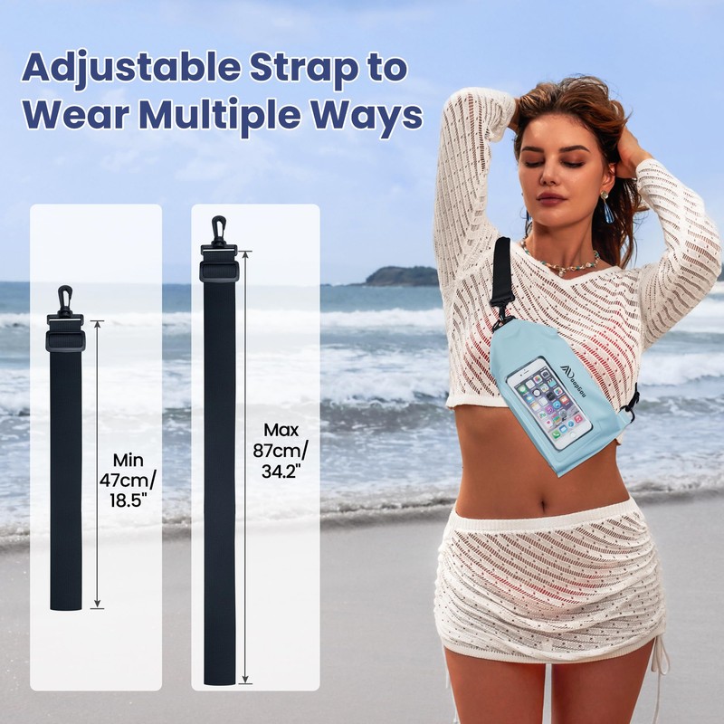 Waterproof Fanny Pack, Waterproof Waist Pouch with Adjustable Waist Strap,