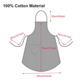 FAIRYGATE Aprons for Cooking Cloth Apron 100% Cotton 1 Piece Neck Strap Apron with Center Pocket for Chef, Women & Men -Spring/Summer A5528