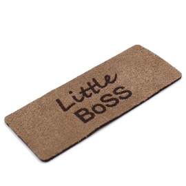 VmG-Store 10 x Labels for Sew-On Fabric Labels Made of Suede Look Tags, Textile Labels for Clothing and Application (Little Boss (SetES05), Set of 10)