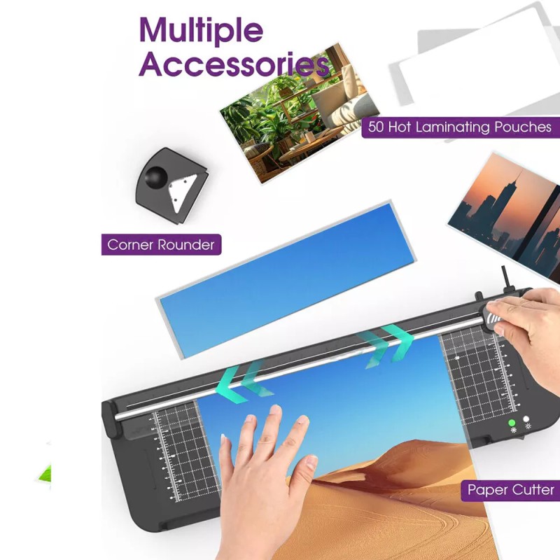 Kejector Laminator Machine Built-in Paper Cutter Corner Rounder 20pcs Sheet