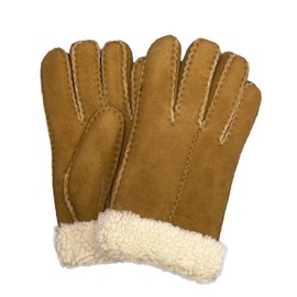 Rohn Moden Finger Gloves Hochstein Real Lambskin for Men and Women Premium Quality Baby Curly Merino Lamb Hand Stitched Beige, camel