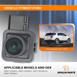 Compatible with Ford Explorer 2011-2015 – Rear View Backup Camera with Dynamic Bending Guidelines – OE Replacement EB5Z-19G490-A, BB5Z-19G490-A, EB5T-19G490-AA by Duolin Parts