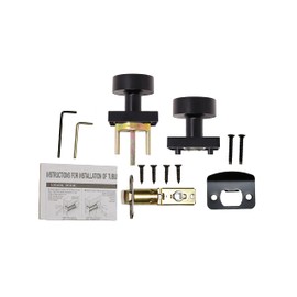 Weslock 007004242FR20 Mesa Knob Passage Lock with Adjustable Latch and Full Lip Strike Matte Black Finish