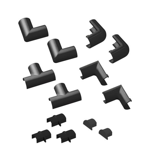 D-Line Micro Plus Cable Duct, Clip-Over Connectors Multipack, Attachable, Connect