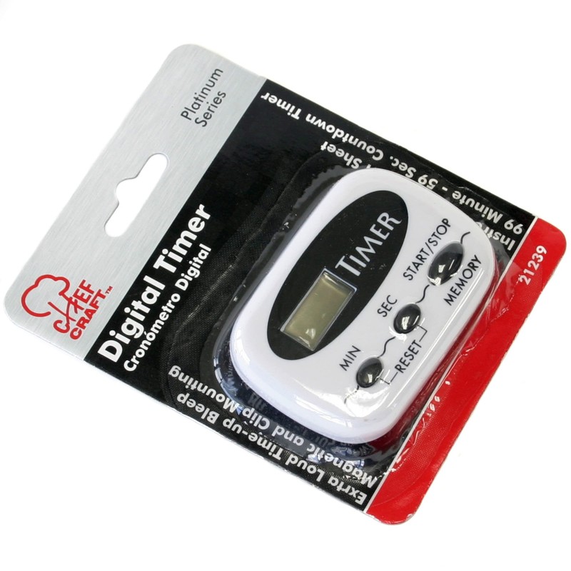 Chef Craft Select Digital Timer, 1 Piece 2.5 Inch, White