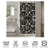 Black Floral Mid Century Shower Curtain, 36x72 Inch Waterproof Polyester