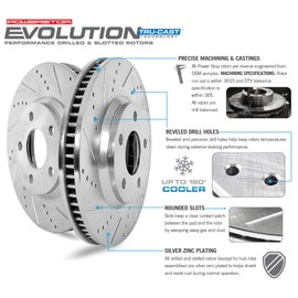 Power Stop K4611 Front Brake Kit with Drilled/Slotted Brake Rotors and Z23 Evolution Ceramic Brake Pads