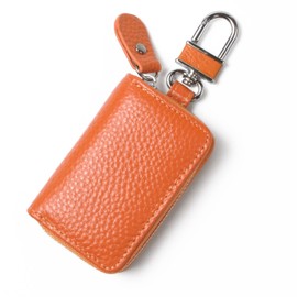 case-ren Smart Key Case, Genuine Leather, Leather, Smart Key, Key Case, House Key, Cover, Key Case, Keyless, Keyless, Women's, Men's,, orange