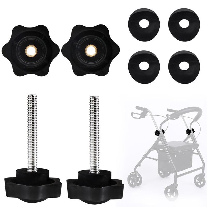 Cranviech Walker Replacement Parts Arm Adjustment Knobs 2 Pack, Rollator