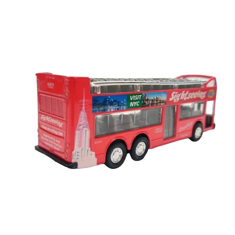 Sightseeing Bus die cast metal car pull back action