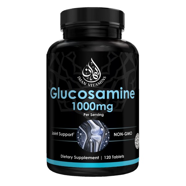 Iman Vitamins Halal Glucosamine Sulfate 1000mg, Non-GMO, Joint Support, 120