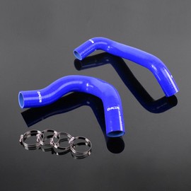 PIT66 Silicone Radiator Hose Kit,Compatible with 1967-1980 Ford F Series Pickup V8 Broncos Blue with Clamps